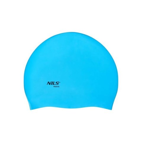 NILS AQUA NQC JEDNOKOLOROWY BL02 NIEBIESKI CZEPEK SILIKONOWY NILS AQUA