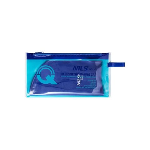 NILS AQUA NQC JEDNOKOLOROWY BL04 CIEMNONIEBIESKI CZEPEK SILIKONOWY NILS AQUA