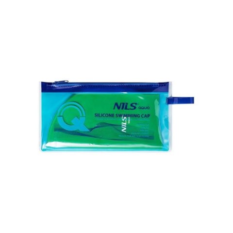 NILS AQUA NQC JEDNOKOLOROWY GR02 ZIELONY CZEPEK SILIKONOWY NILS AQUA