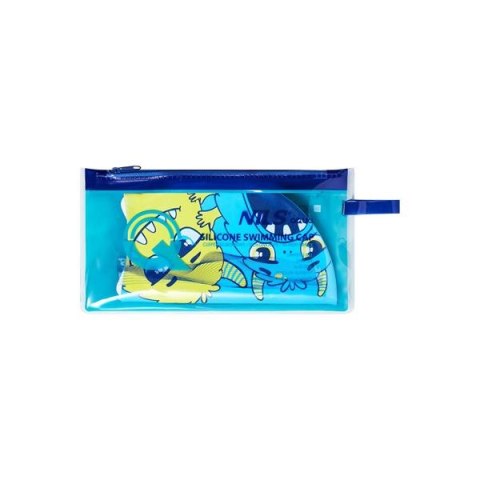 NILS AQUA NQC MONSTER NIEBIESKI DZIECIĘCY CZEPEK SILIKONOWY NILS AQUA