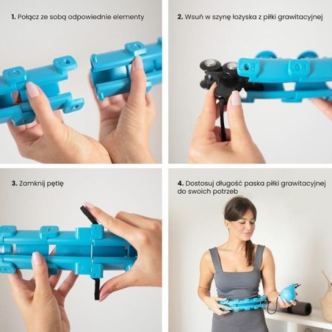 HMS ZESTAW HULA HOP HHW01 BLUE Z WYPUSTKAMI I OBCIĄŻNIKIEM HMS + PAS BR163 RED