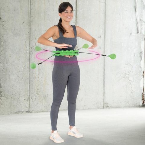 HMS ZESTAW HULA HOP HHW01 GREEN Z WYPUSTKAMI I OBCIĄŻNIKIEM HMS + PAS BR163 RED