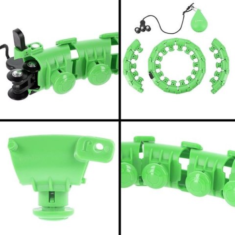 HMS ZESTAW HULA HOP HHW01 GREEN Z WYPUSTKAMI I OBCIĄŻNIKIEM HMS + PAS BR163 RED