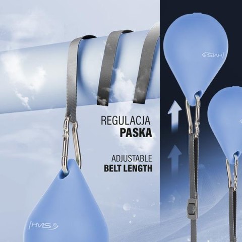 HMS ZESTAW HULA HOP MAGNETYCZNY BLUE HHM15 Z LICZNIKIEM HMS + PAS WYSZCZUPLAJĄCY BR163 RED