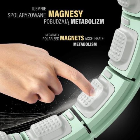 HMS ZESTAW HULA HOP MAGNETYCZNY GREEN HHM13 Z LICZNIKIEM HMS + PAS WYSZCZUPLAJĄCY BR163 RED