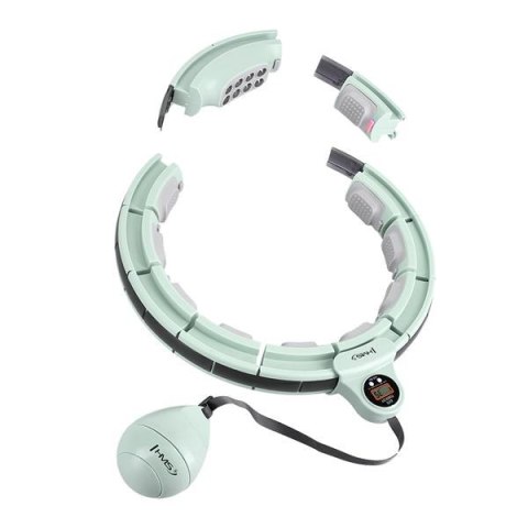 HMS ZESTAW HULA HOP MAGNETYCZNY GREEN HHM13 Z LICZNIKIEM HMS + PAS WYSZCZUPLAJĄCY BR163 RED