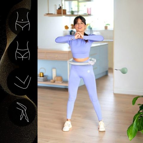 HMS ZESTAW HULA HOP MAGNETYCZNY GREEN HHM15 Z LICZNIKIEM HMS + PAS WYSZCZUPLAJĄCY BR163 RED