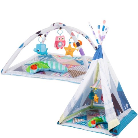 Mata edukacyjna dla niemowląt Namiot Tipi 2w1 Zwierzątka 82x82x140 cm