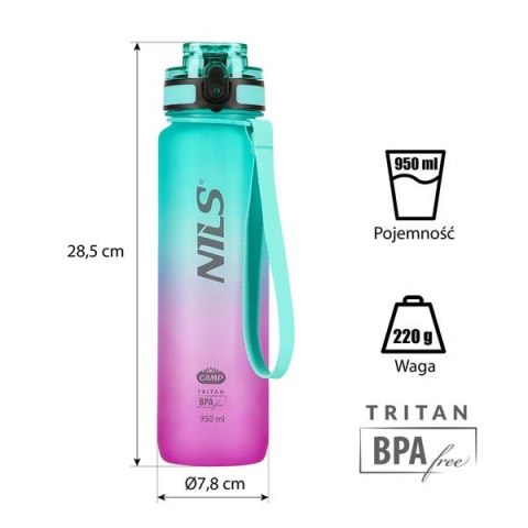 NILS CAMP NCD04 BUTELKA ZIELONO-RÓŻOWA TRITANOWA NILS CAMP