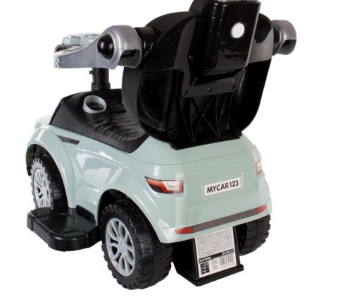 Jeździk pchacz chodzik z rączką i obejmą Sport car - szałwiowy - niespotykany kolor