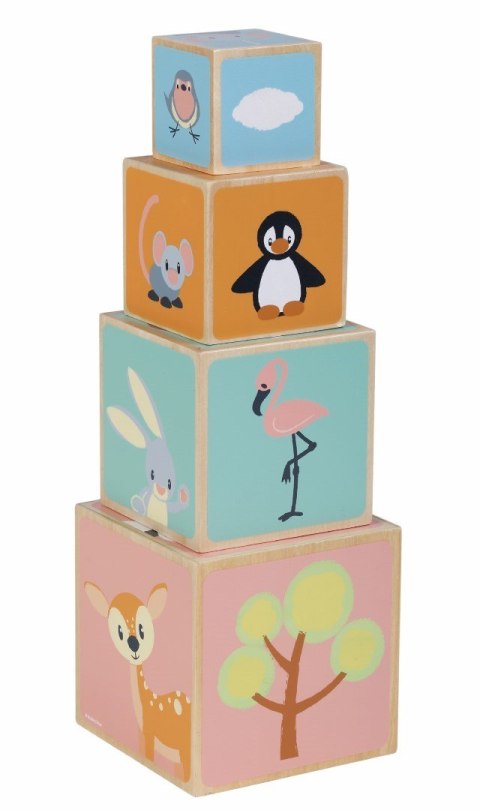 Wysoki sorter klocki drewniane zestaw 8 elementów 36 cm