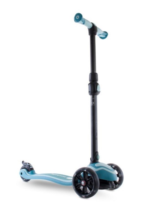Rowerek biegowy hulajnoga deskorolka Flash 3 w 1 z kołami LED - pastelowy turkusowo niebieski