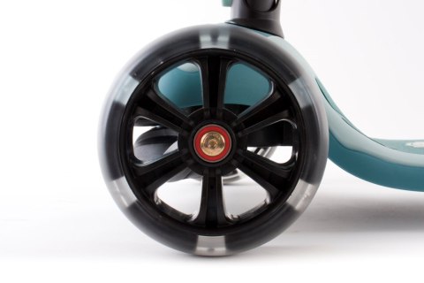 Rowerek biegowy hulajnoga deskorolka Flash 3 w 1 z kołami LED - pastelowy turkusowo niebieski