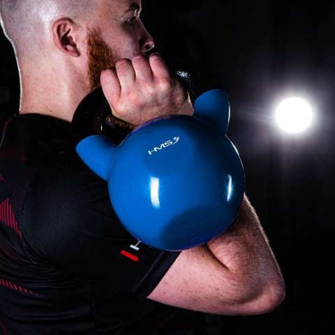 HMS KNV04 BLUE KETTLEBELL ŻELIWNY POKRYTY WINYLEM HMS