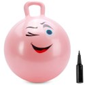 Skoczek dla dzieci PIŁKA gumowa 60 cm jasno różowa do skakania z pompką