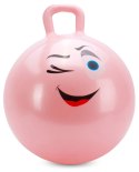 Skoczek dla dzieci PIŁKA gumowa 60 cm jasno różowa do skakania z pompką