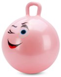 Skoczek dla dzieci PIŁKA gumowa 60 cm jasno różowa do skakania z pompką