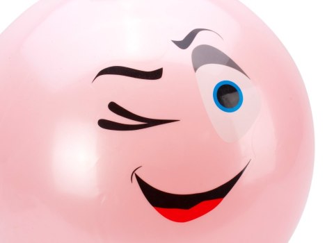 Skoczek dla dzieci PIŁKA gumowa 60 cm jasno różowa do skakania z pompką