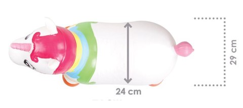 Skoczek gumowy dla dzieci JEDNOROŻEC 60 cm biały z kolorem do skakania z pompką