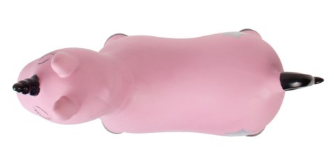 Skoczek gumowy dla dzieci JEDNOROŻEC 60 cm różowo - czarny do skakania z pompką