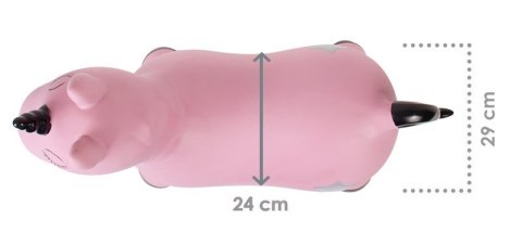 Skoczek gumowy dla dzieci JEDNOROŻEC 60 cm różowo - czarny do skakania z pompką