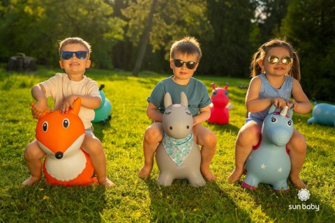 Skoczek gumowy dla dzieci LISEK do skakania 57 cm pomarańczowy z pompką