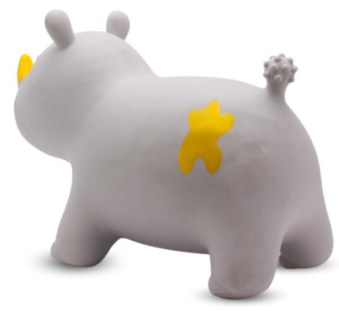 Skoczek gumowy dla dzieci NOSOROŻEC 57 cm szary z bandaną do skakania i z pompką