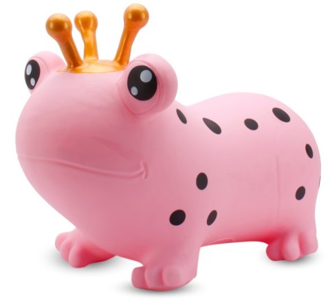 Skoczek gumowy dla dzieci ŻABA do skakania 55 cm różowy z pompką