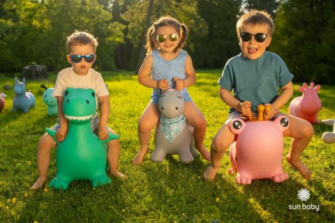 Skoczek gumowy dla dzieci ŻABA do skakania 55 cm różowy z pompką