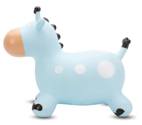 Skoczek gumowy dla dzieci ŻYRAFKA 58 cm niebieski do skakania z pompką