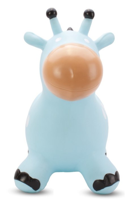 Skoczek gumowy dla dzieci ŻYRAFKA 58 cm niebieski do skakania z pompką