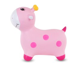 Skoczek gumowy dla dzieci ŻYRAFKA 48 cm różowy do skakania z pompką