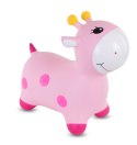 Skoczek gumowy dla dzieci ŻYRAFKA 48 cm różowy do skakania z pompką