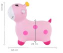 Skoczek gumowy dla dzieci ŻYRAFKA 48 cm różowy do skakania z pompką