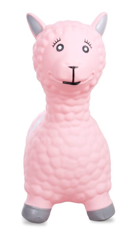 Skoczek gumowy dla dzieci ALPAKA 55 cm różowy do skakania z pompką