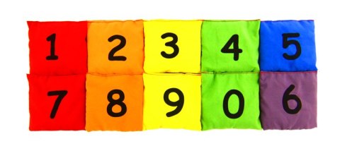 Woreczki gimnastyczne Akson Cyferki ZESTAW 6 KOLORÓW