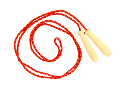 Skakanka sznurkowa z drewnianymi rączkami Akson 3 m - NIEBIESKI