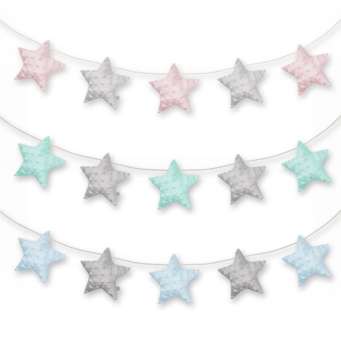 Dream Pillows girlanda pluszowa AKSON gwiazdki - RÓŻOWY
