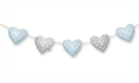 Dream Pillows girlanda pluszowa AKSON serca - BŁĘKITNY