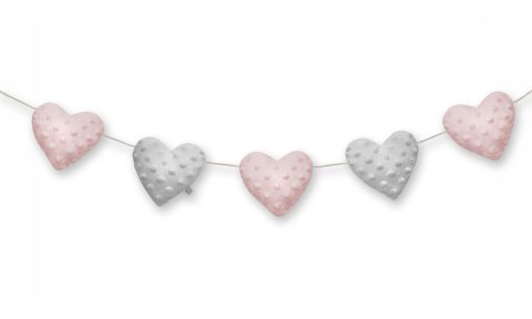 Dream Pillows girlanda pluszowa AKSON serca - RÓŻOWY