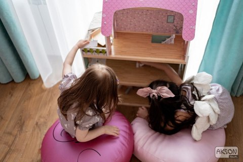 Dream Pouf MIŚ pufa poduszka ekoskóra 1 szt. - SREBRNY