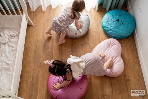 Dream Pouf SERCE pufa poduszka ekoskóra 1 szt. - SREBRNY