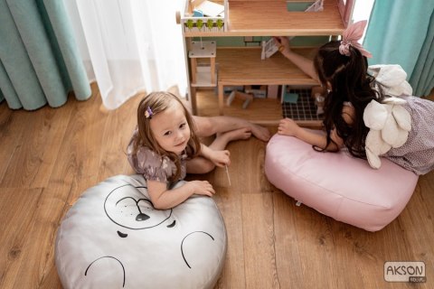 Dream Pouf SERCE pufa poduszka ekoskóra 1 szt. - SREBRNY