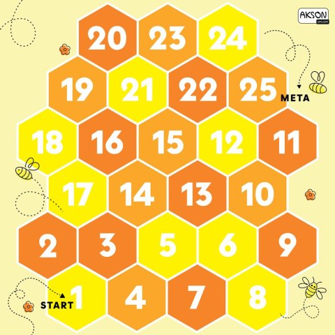 Mata Animacyjna GRA LICZBY pszczółki 100 cm