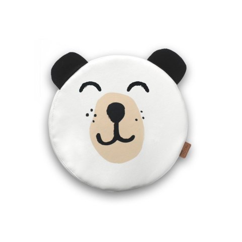 Poduszki białe ekoskóra MIŚ z uszkami 1 szt. 6 cm AKSON - Miś - zamknięte oczy