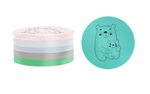 Poduszki ekoskóra ZWIERZĄTKA Rodzinki 3 cm 1 szt. AKSON - Myszki - szary