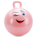 Skoczek dla dzieci PIŁKA gumowa 60 cm jasno różowa do skakania z pompką