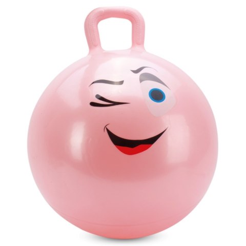 Skoczek dla dzieci PIŁKA gumowa 60 cm jasno różowa do skakania z pompką