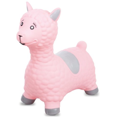 Skoczek gumowy dla dzieci ALPAKA 55 cm różowy do skakania z pompką