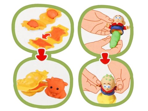 Masa plastyczna x6 ZESTAW ZOO i FRYZJER foremki zwierzątka + ludziki ZA4651